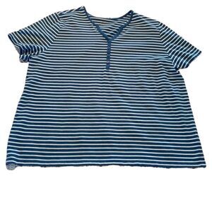 Blue & White striped shirt 2X